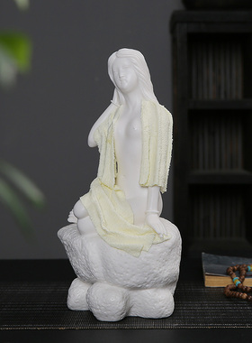 人物古典美女风白瓷玄关工艺品