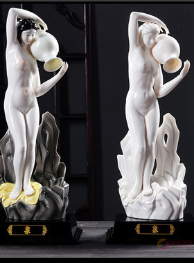 人物创意美女摆件白瓷德化工艺品