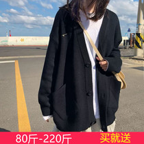 2023 Spring Autumn New Big Code Women Dress Fat MM Sweater Cardiovert Jacket Mid-Length slim Lazy Wind Knit Blouse