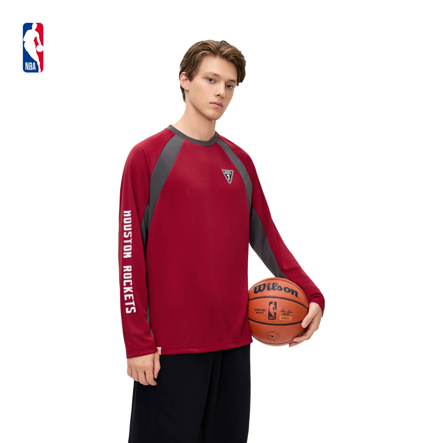 NBA官方26秋季新款欧文杜兰特文班亚马网眼透气运动训练衣长袖T男 方长实拍商品图