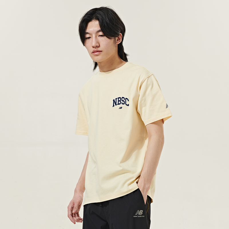 New Balance NB 正品男夏季透气纯棉简约圆领T恤休闲短袖AMT42322 - 图0