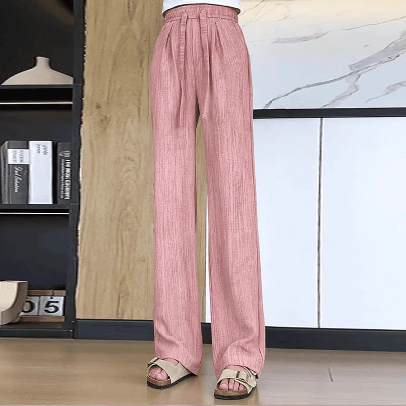 清仓捡漏天丝棉麻阔腿裤女大码小个子高腰垂感亚麻直筒慵懒拖地裤,淘宝优惠券,粉丝福利购,淘宝优惠卷