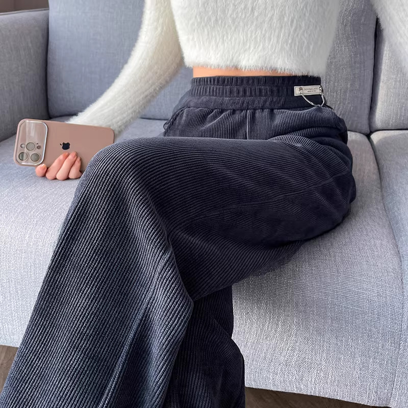 清仓捡漏雪尼尔阔腿裤女秋冬大码小个子高腰加绒加厚灯芯绒直筒裤,淘宝优惠券,粉丝福利购,淘宝优惠卷