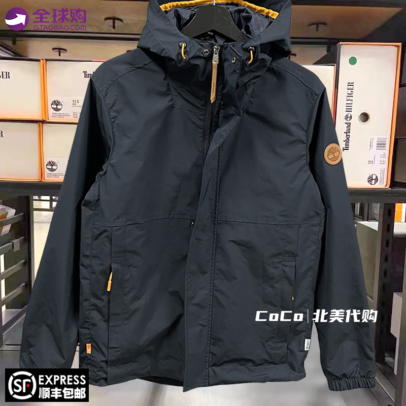 美国奥特莱斯采购Timberland添柏岚连帽防水风衣外套欧美简约风男