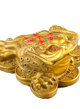 普生缘黄铜金蟾三脚七星小把玩