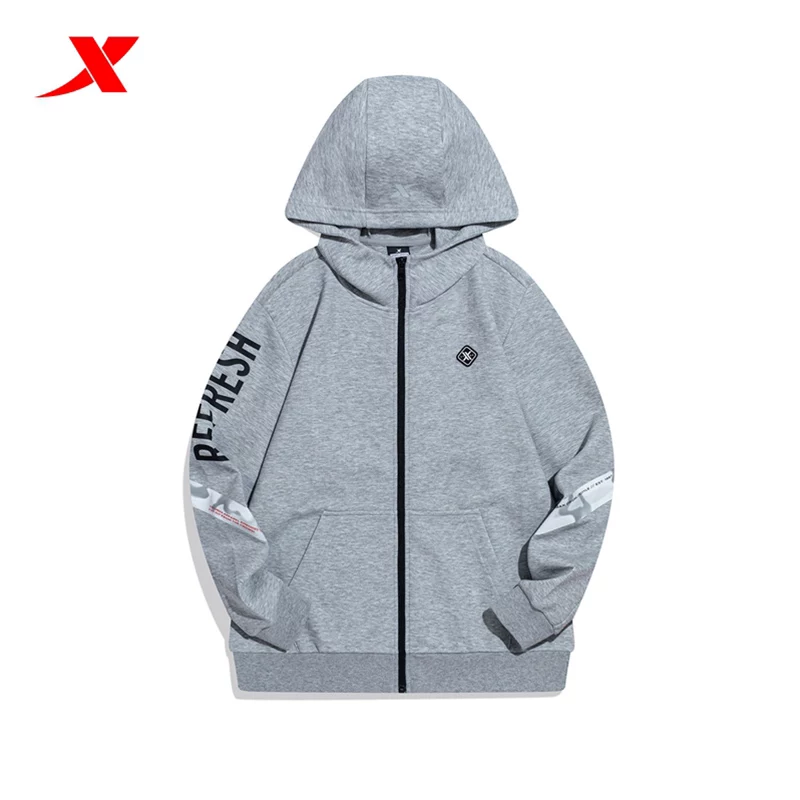 Xtep, осенний худи, спортивный вязанный кардиган для отдыха, куртка