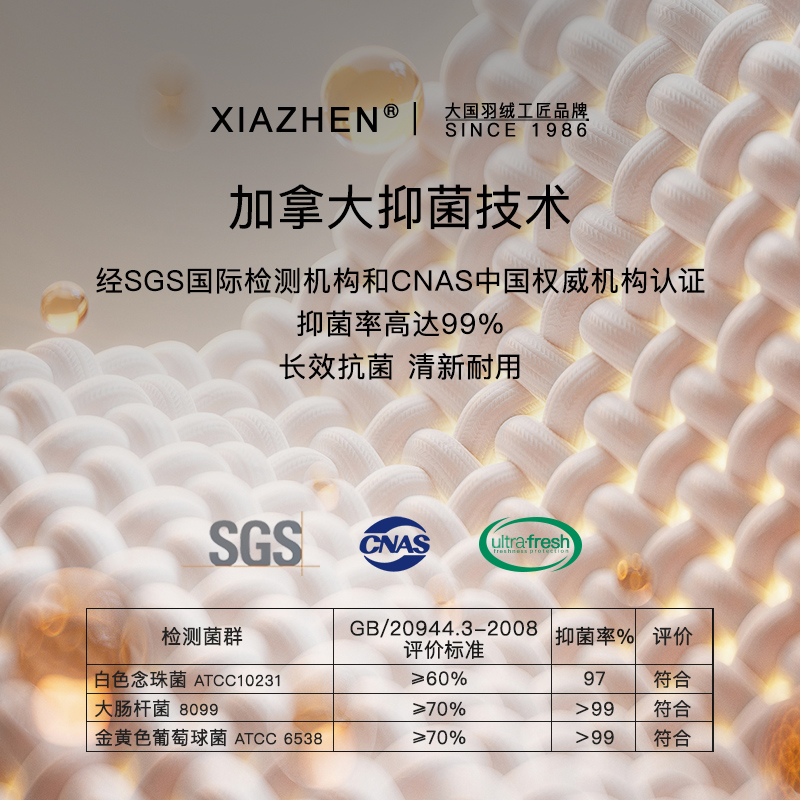 霞珍羽绒被95白鹅绒春秋被双人冬被五星级酒店被子四季被抗菌被芯