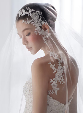 韩式饰品花朵对花新娘头饰蕾丝发饰气质超仙甜美礼服婚纱造型配饰