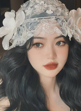 发饰帽子布艺串珠日韩森系超仙美