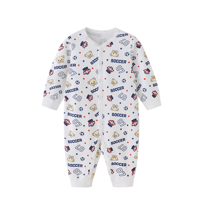 康乐宝贝秋冬纯棉闭档连体衣