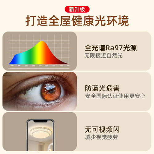 FSL佛山照明客厅护眼吸顶灯卧室水晶轻奢大气灯具套装2026年新款 - 图2