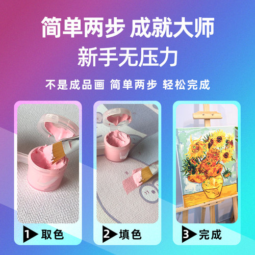 画画diy数字油画哆啦A梦儿童涂色卡通动漫手绘填充填色油彩画手工 - 图1