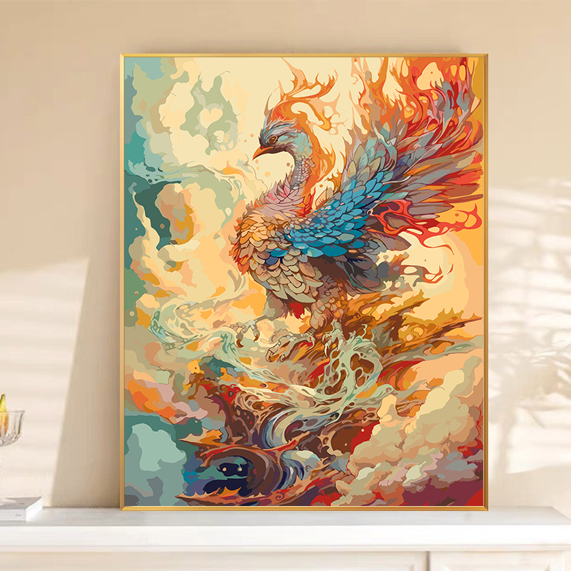 油彩画[模写] 数字油画2025新款diy手工填色成人解压丙烯油彩画客厅装饰高级感