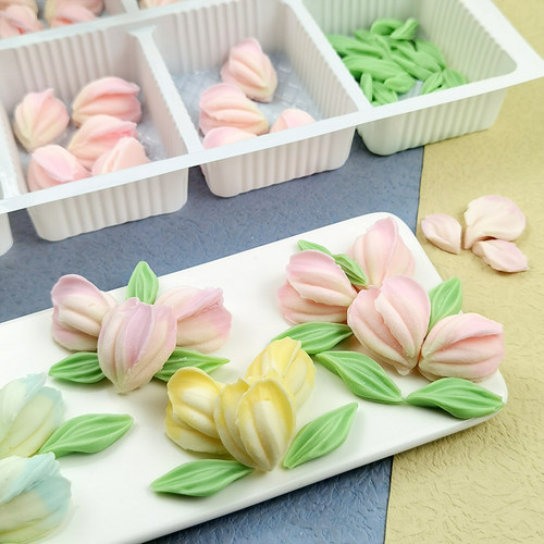 刮刀花巧克力郁金香节日装扮用品蛋糕装饰烘焙食用摆件配件母亲节 - 图0