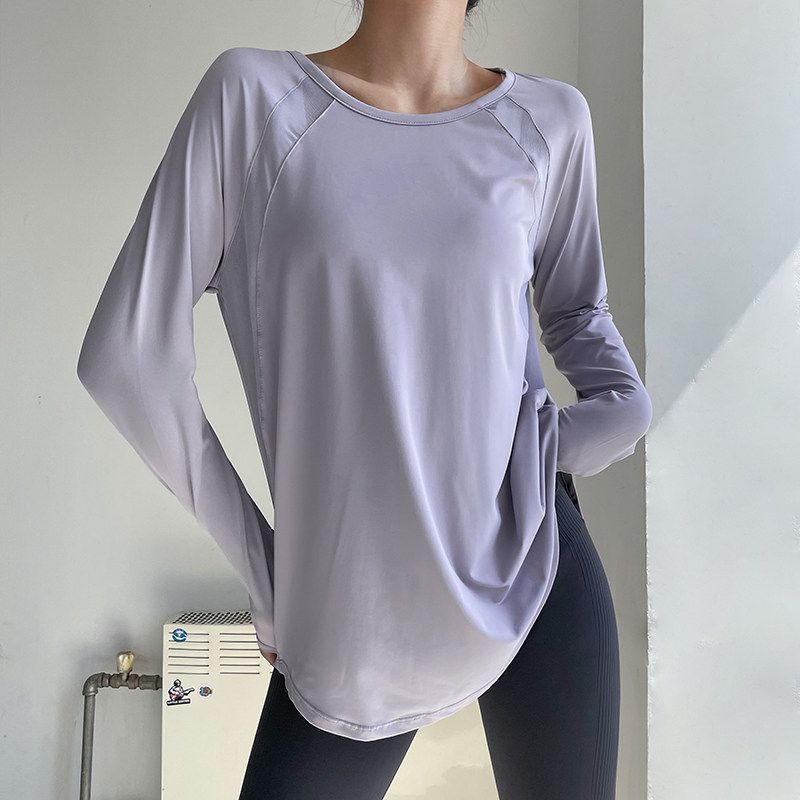 网红瑜伽服女罩衫专业透气健身房运动长袖T恤宽松休闲跑步上衣秋,淘宝优惠券,粉丝福利购,淘宝优惠卷