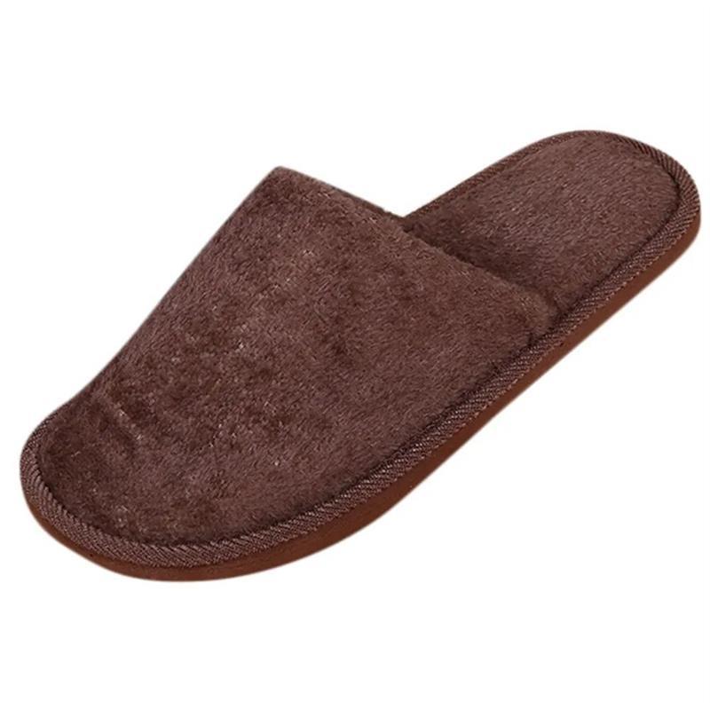 men Warm Cotton Home Slippers Soft Floor Slippers Winter War - 图1