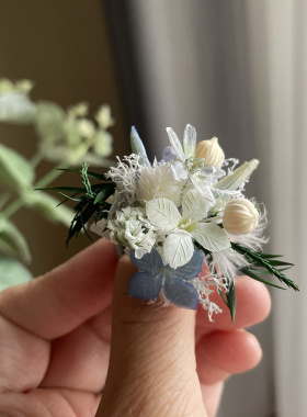 永生花戒指原创仿真植物戒指草坪婚礼婚戒对戒求婚新娘戒指花diy