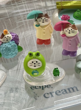 树脂装饰梅雨时节桌面猫咪摆件