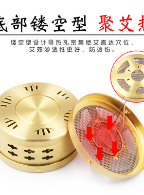 纯铜艾灸盒随身灸不锈钢铁质艾柱盒熏蒸仪微烟灸无烟包艾灸衣布套