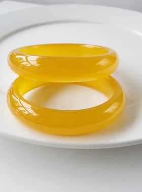 纯天然黄玉髓送礼佳品国检手镯