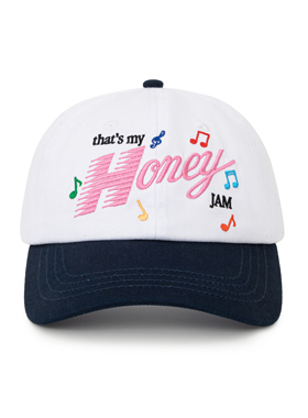 ADHD 甜心多彩刺绣弯檐可调节棒球帽HONEY JAM CAP 白色