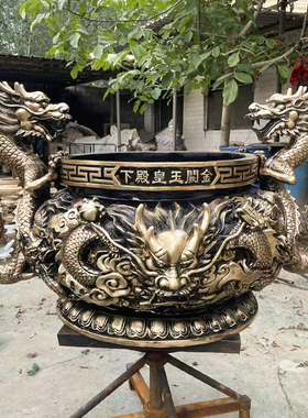 黄铜香炉大号龙香炉家用祠堂供奉