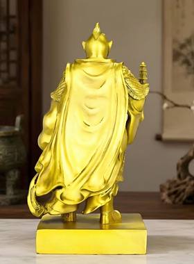 黄铜托塔天王李靖神像 李天王铜像 客厅堂口供奉摆件神像支持定制
