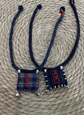 民族风刺绣纯手工老布编制项链2022年新款复古文艺原创布艺脖颈链