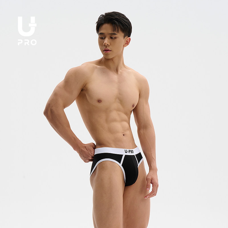 UPRO柚璞运动三角内裤厚板胶印黑白莫代尔超软男士内衣