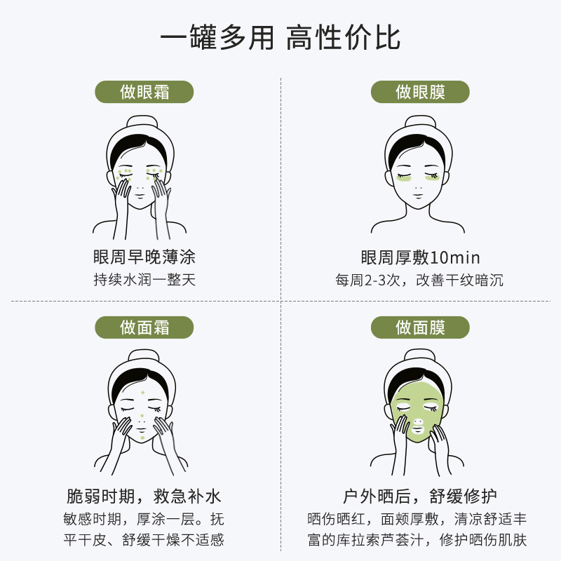 英国aa网海藻芦荟眼胶补水学生眼袋 aaskincare化妆品眼胶