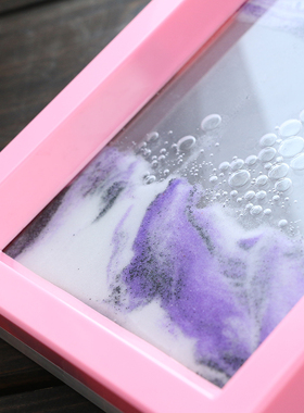 沙漏摆件玻璃流沙画3D山水画创意办公室桌面计时器装饰品家居礼物