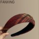 Retro plaid wide edge concave and convex design headband