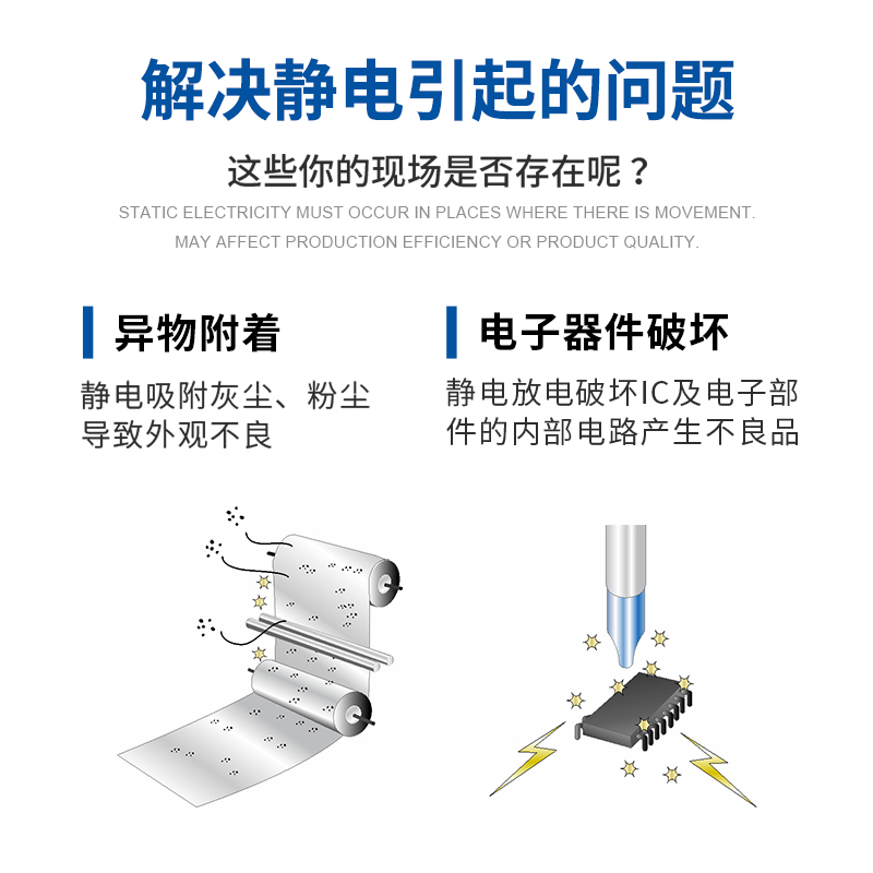 埃用TR7001工厂离子风机去除静电台式消除器桌上小型工业离子风扇 - 图2