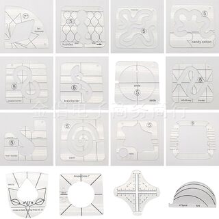 Diy sewing acrylic template combination special-shaped hollow sewing template kit patchwork sword tail rounded patchwork ruler