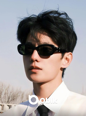 欧美风痞帅高级感椭圆墨镜