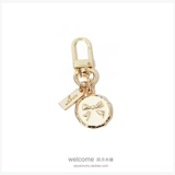 Золотая серебряная металлическая небольшая сумка с бантиком, черная розовая подвеска