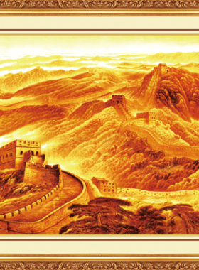 现代中式风万里长城招财装饰画