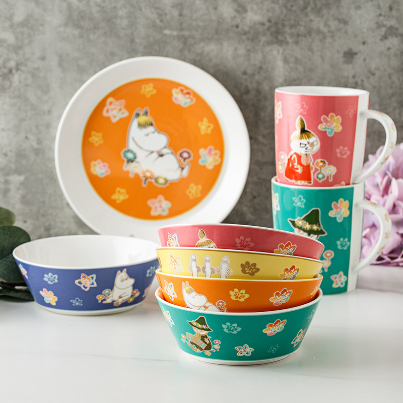 姆明Moomin正版授权卡通马克杯水杯子饭碗沙拉碗圆盘菜盘家用餐具,淘宝优惠券,粉丝福利购,淘宝优惠卷