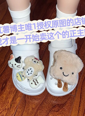 小红书鞋花鞋扣毛绒公仔洞洞鞋