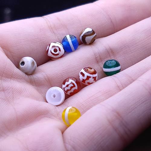 藏式迷你6毫米红玛瑙三眼保瓶红肉圆珠手链配饰配件小圆珠 - 图2