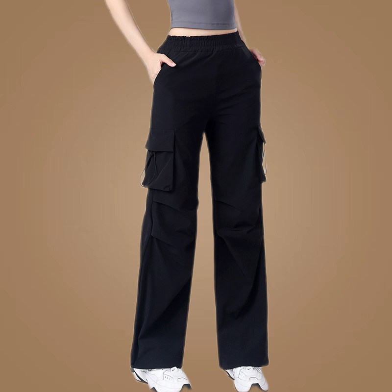 夏季薄款工装裤广场舞运动裤子时尚百搭阔腿裤冲锋高腰团体演出裤,淘宝优惠券,粉丝福利购,淘宝优惠卷