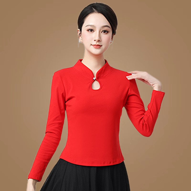 古典民族风新款上衣2025年盘扣立领国风舞蹈衣服广场舞演出服装女,淘宝优惠券,粉丝福利购,淘宝优惠卷