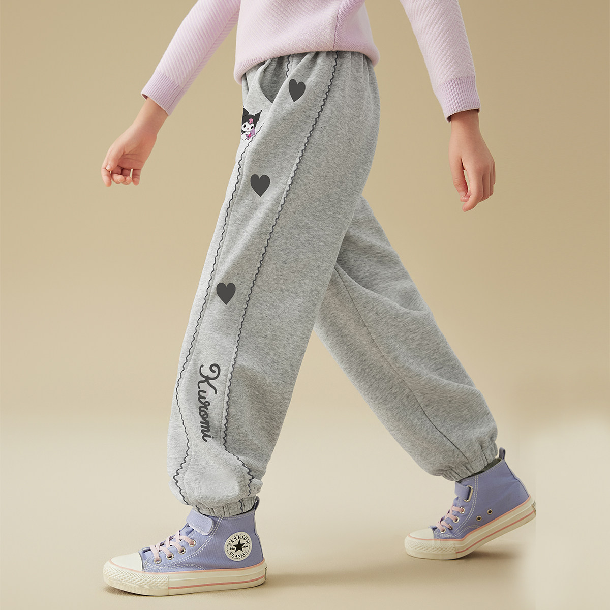 HelloKitty童装女童加绒运动裤儿童一体绒冬季厚裤子中大女孩棉裤,淘宝优惠券,粉丝福利购,淘宝优惠卷