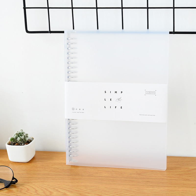 简约透明活页本外壳a4a5b5可拆卸金属活页夹30孔26孔20孔铁夹替芯 - 图0