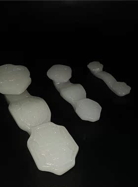 如意米黄玉石手工雕刻桌面摆件