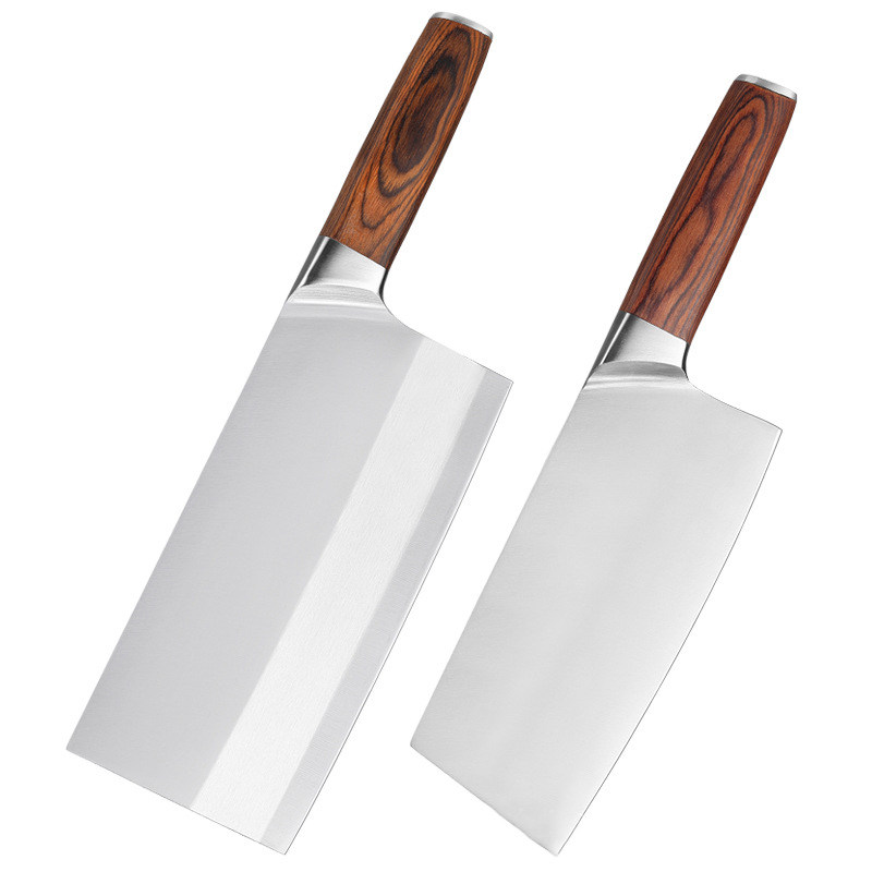 40Cr13斩切两用菜刀厨师专用彩木柄切片锋利斩骨刀免磨超快切片刀,淘宝优惠券,粉丝福利购,淘宝优惠卷