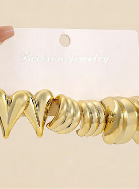 Women's Earring Set欧美耳环套装小众冷淡风格时尚百搭耳钉饰品