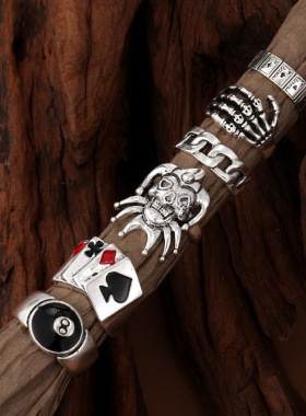 Poker Card Ring 6-pcs Set扑克牌戒指套装小丑滴油戒指6件套指环