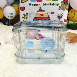 Роскошь висит двойной слой супер большую прозрачную виллу золотой шелковый медвежьи игрушка питомец Внешний трубопровод с однослойной хрустальной клеткой