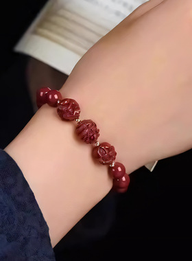 2025新款三合六合朱砂手链十二生肖本命佛转运珠手串男女饰品